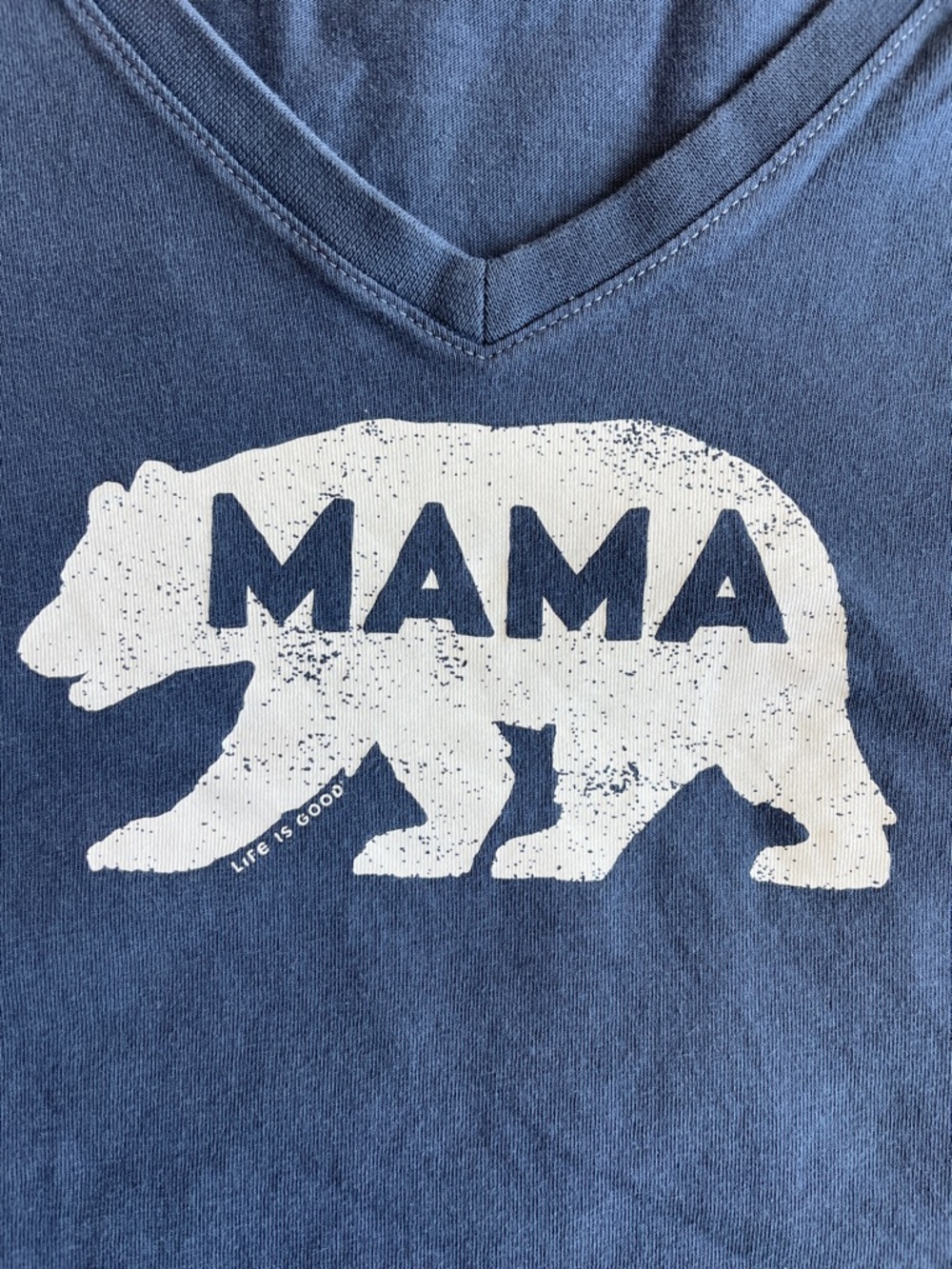Life is Good Mama Bear Silhouette Short Sleeve Crusher Vee in Darkest Blue Sz XL - Picture 6 of 11